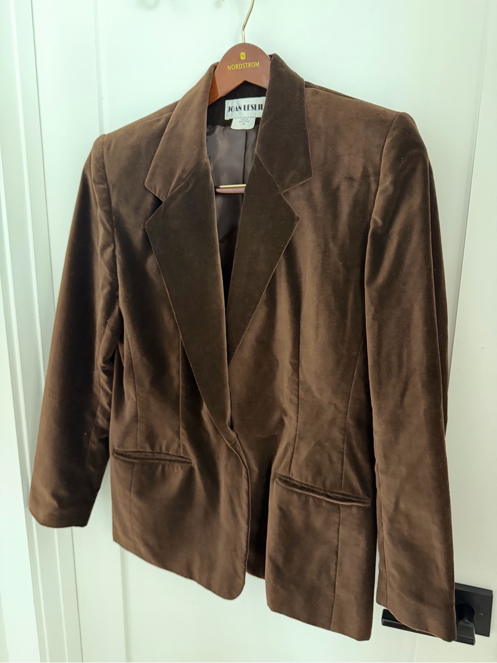 Rich Chocolate Brown Vintage Joan Leslie Velvet Blazer Mob Wife Dark Academia 10 - Picture 8 of 10